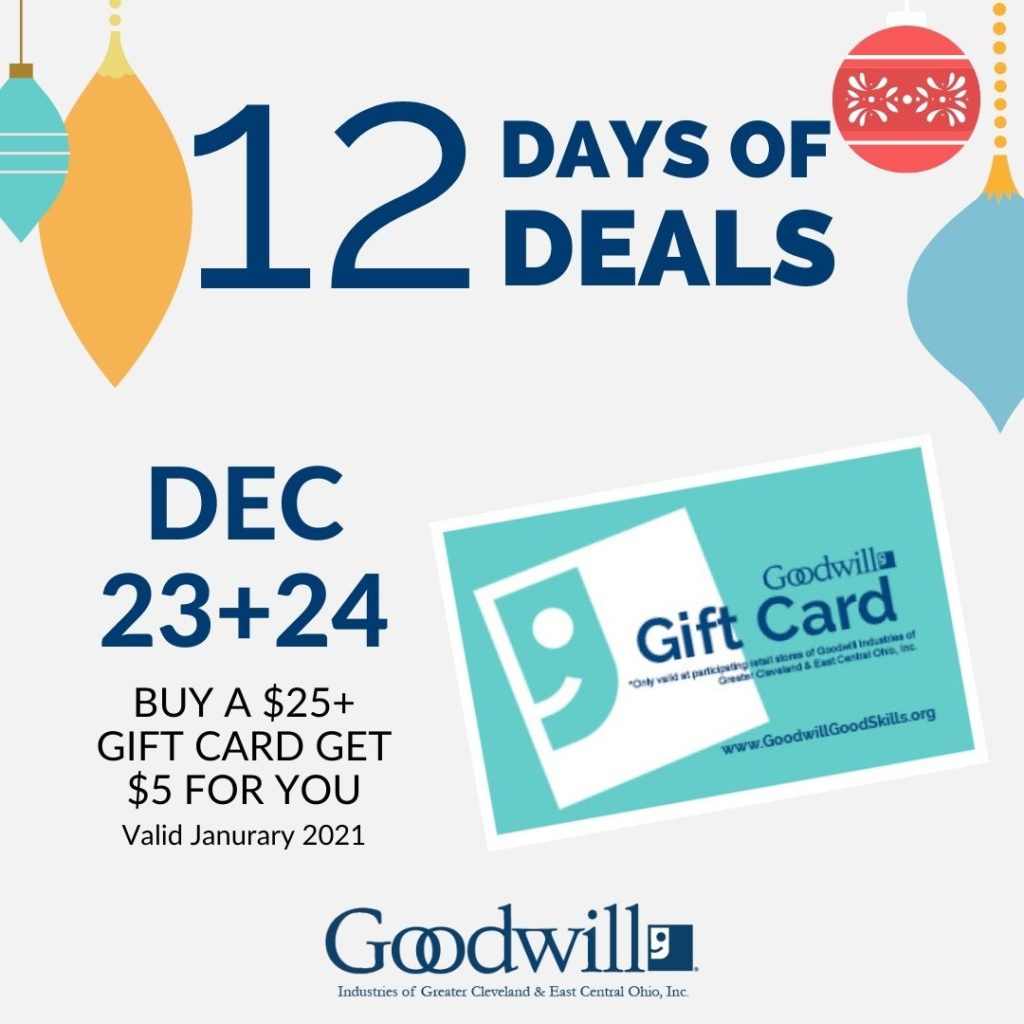Gift Cards 12 Days of Deals Goodwill Industries GCECO