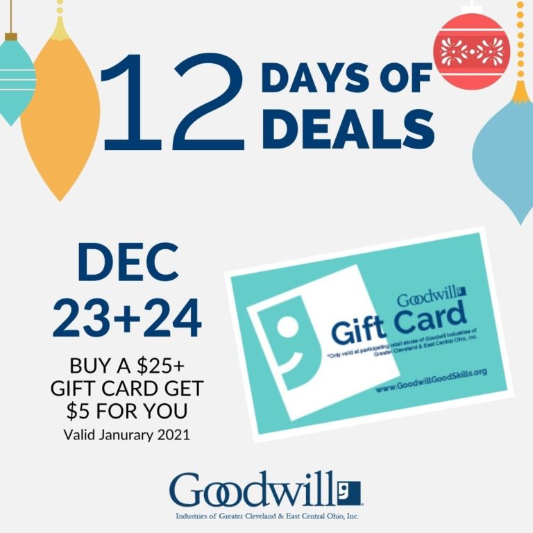 Gift Cards 12 Days of Deals Goodwill Industries GCECO