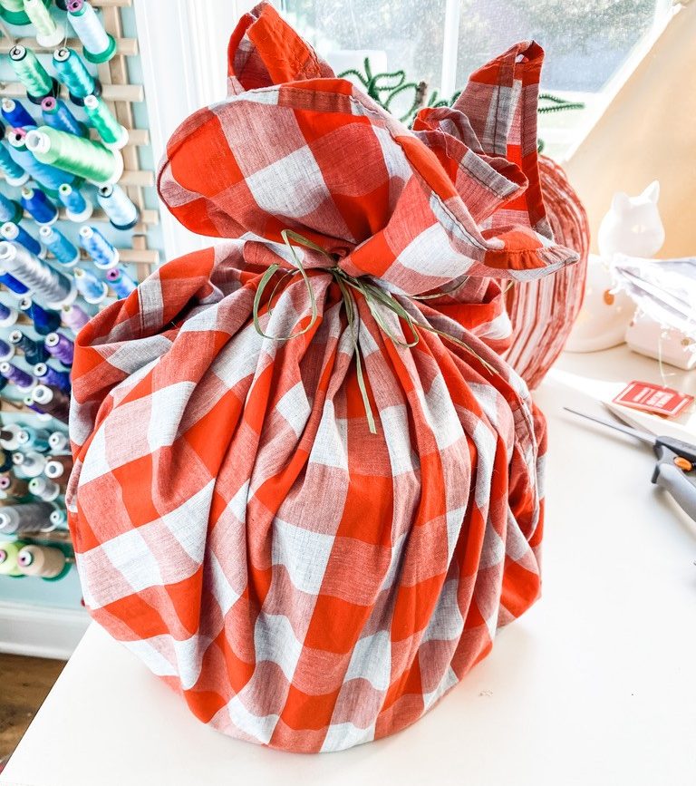 Fabric pumpkin upcycle