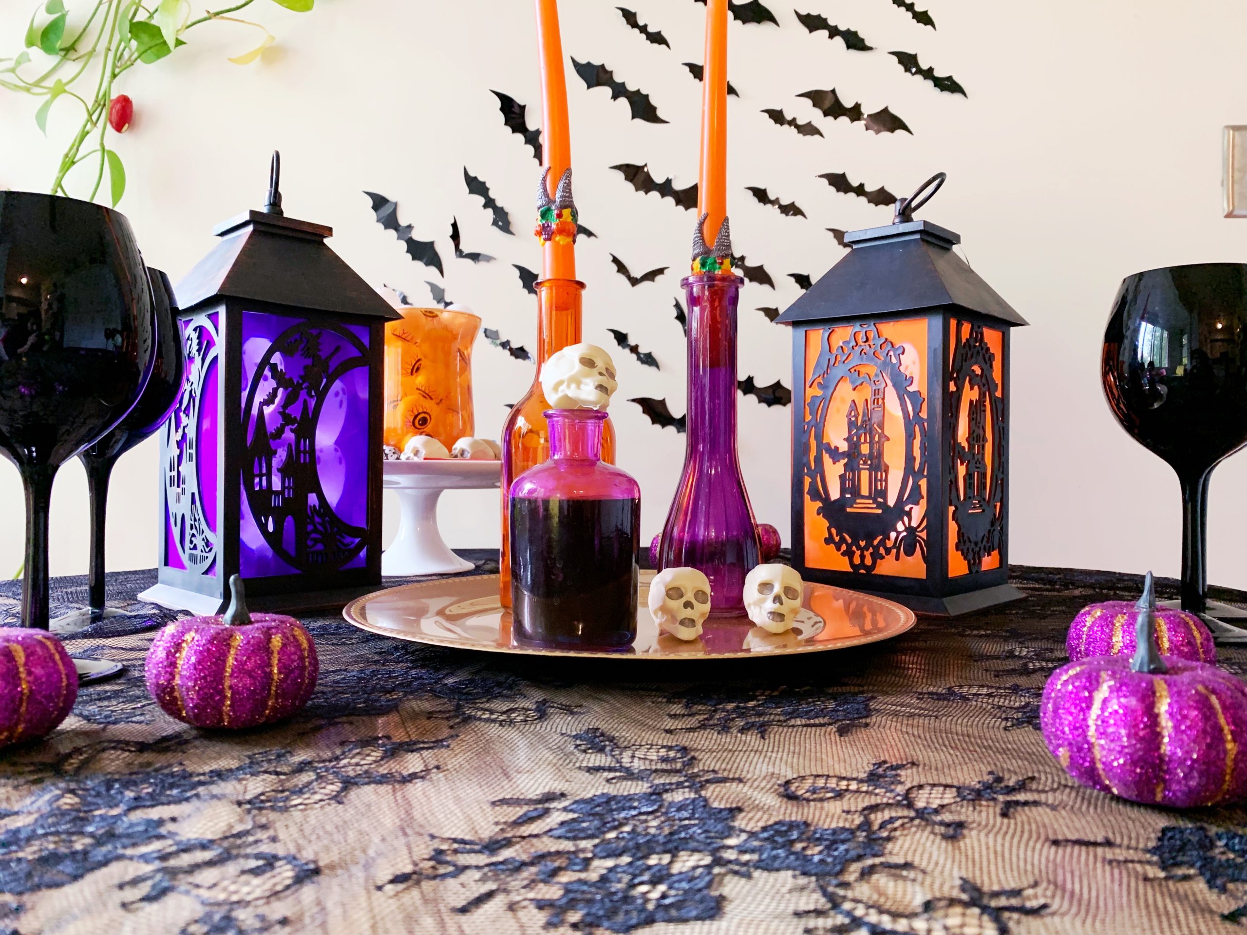 How to Decorate a Halloween Table with Thrifted Items