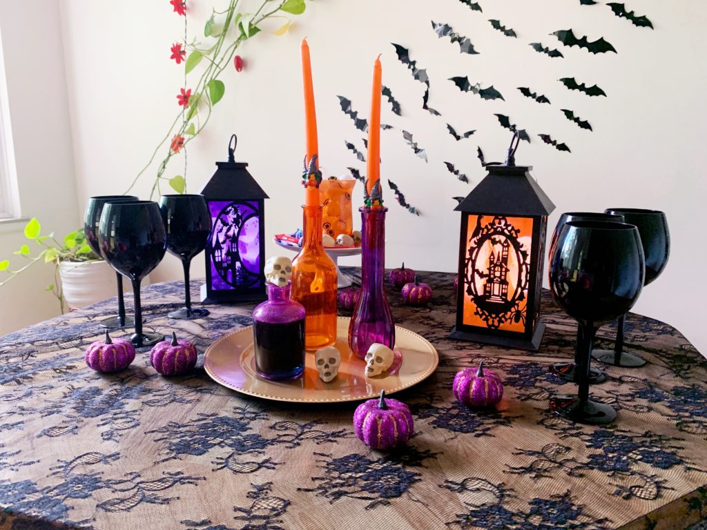 How to Decorate a Halloween Table with thrifted items