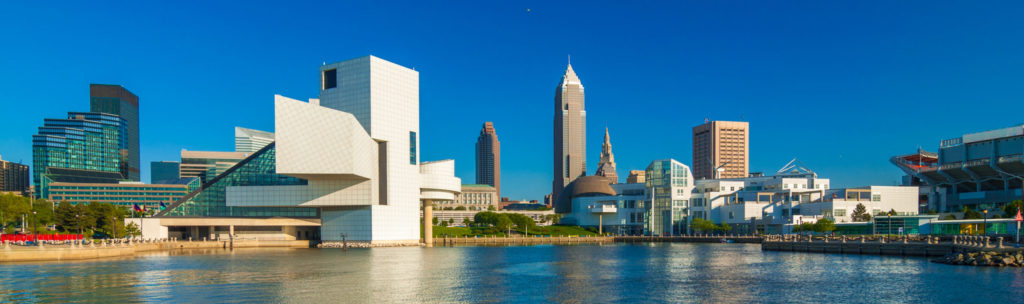 Cleveland downtown waterfront skyline