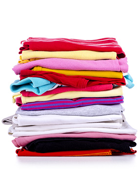 colorful pile of folder shirts
