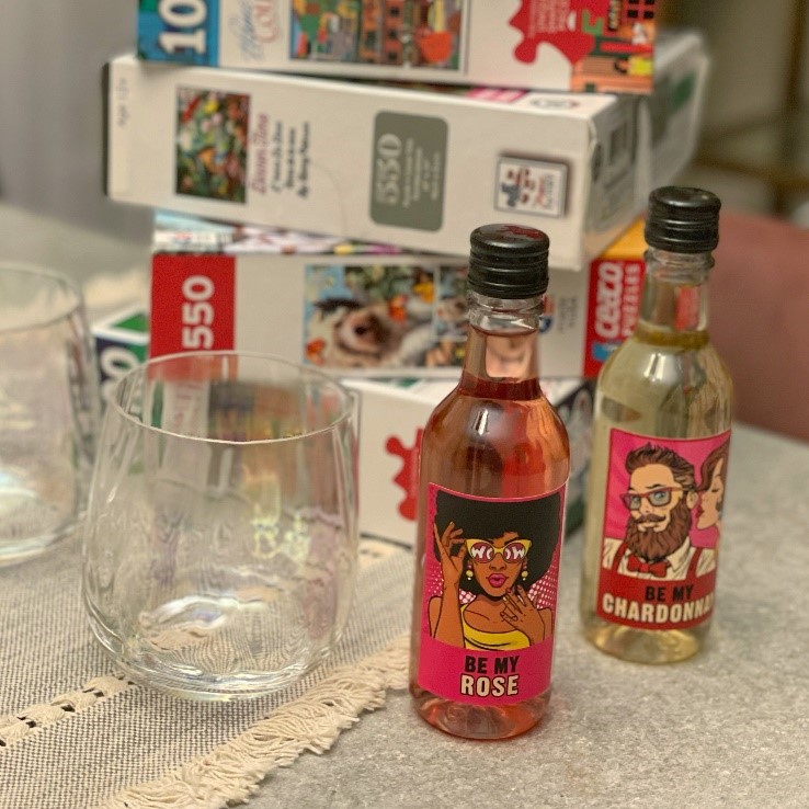Goodwill Valentine's Day puzzles and glasses